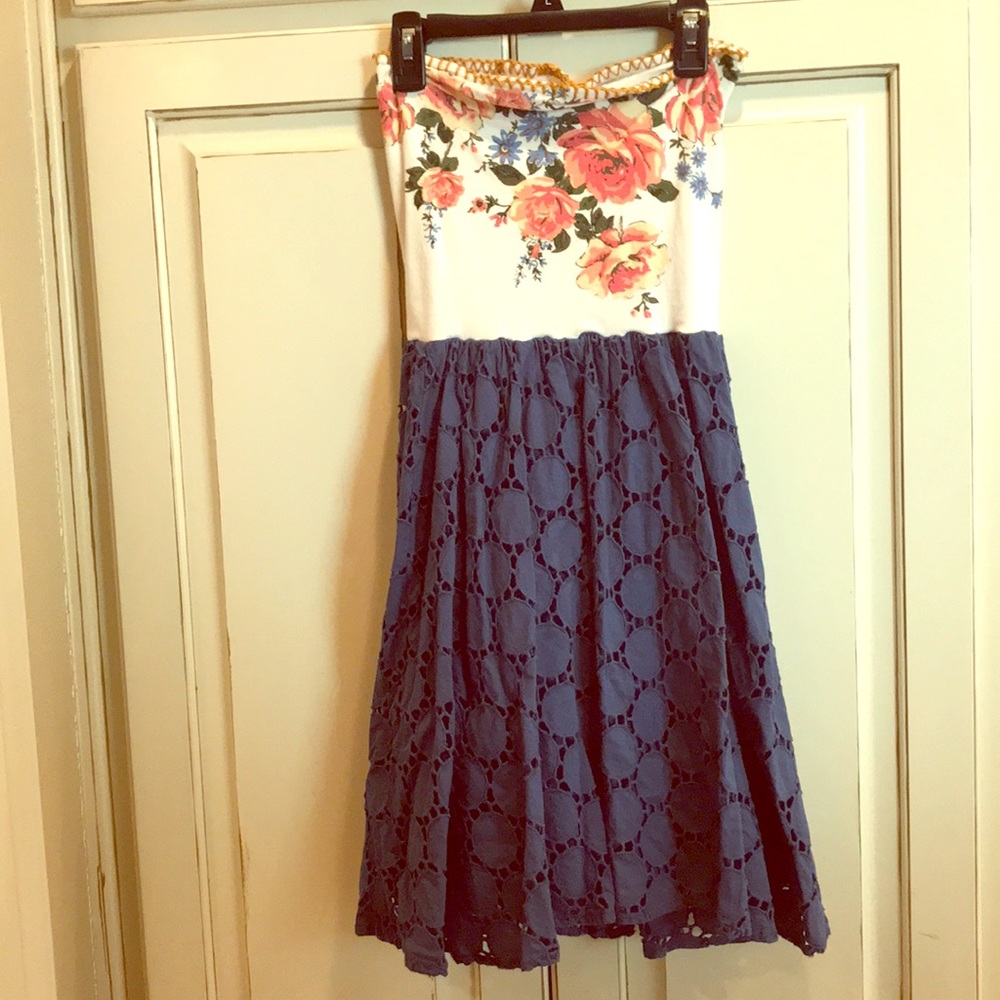 Scrapbook Orginals Strapless Floral Dress Small